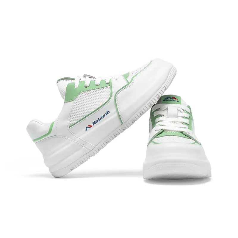 Kolumb Abrasion Resistant, Lightweight, Breathable, Waterproof Low Top Skateboard Shoes Women's White-7