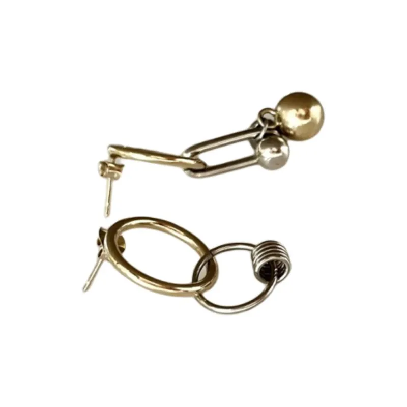 JUSTINE CLENQUET Brass, Palladium Plated, 24K Gold Plated Earrings Women's Gold-2