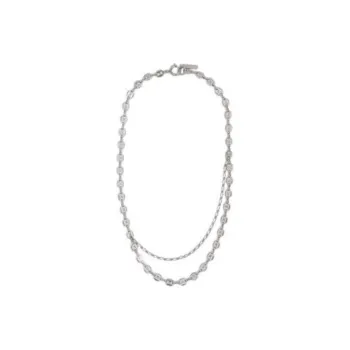 JUSTINE CLENQUET Brass, Palladium Plated Necklaces Unisex Silver