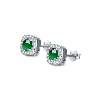 Purple Muli Ice Glutinous Jadeite Stud Earrings Women's
