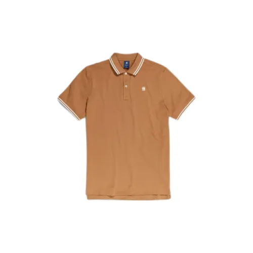 G-STAR RAW Polo Shirts Men Floral Chestnut Rat