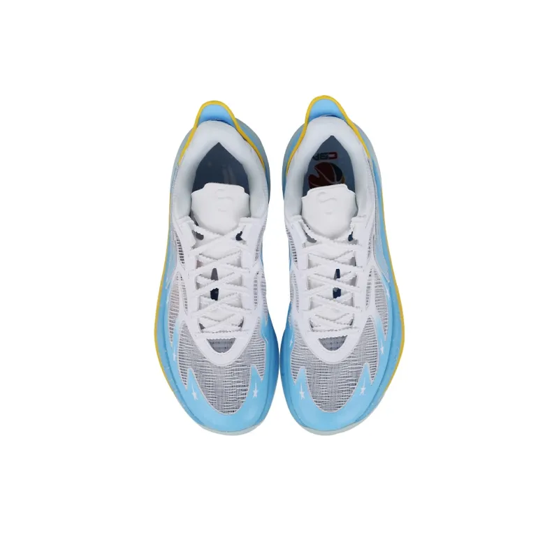LiNing SONIC 12 PE Version Cushioning Wear Resistant Low Top Basketball Shoes Men's White Blue-2