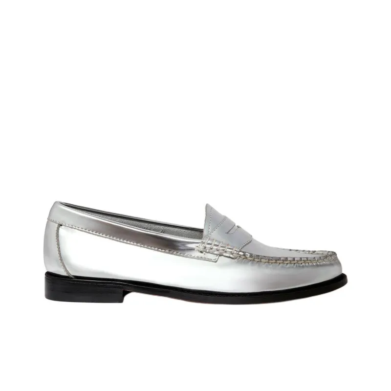 G.H. Bass & Co. Weejuns Penny Loafers Women's Silver-1