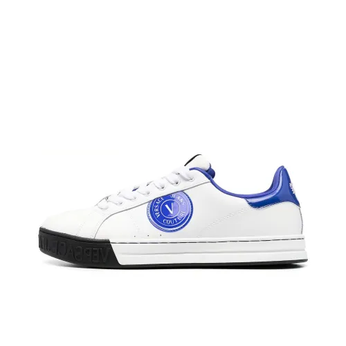 VERSACE JEANS Couture Skateboard Shoes Men Low-Top White/Blue