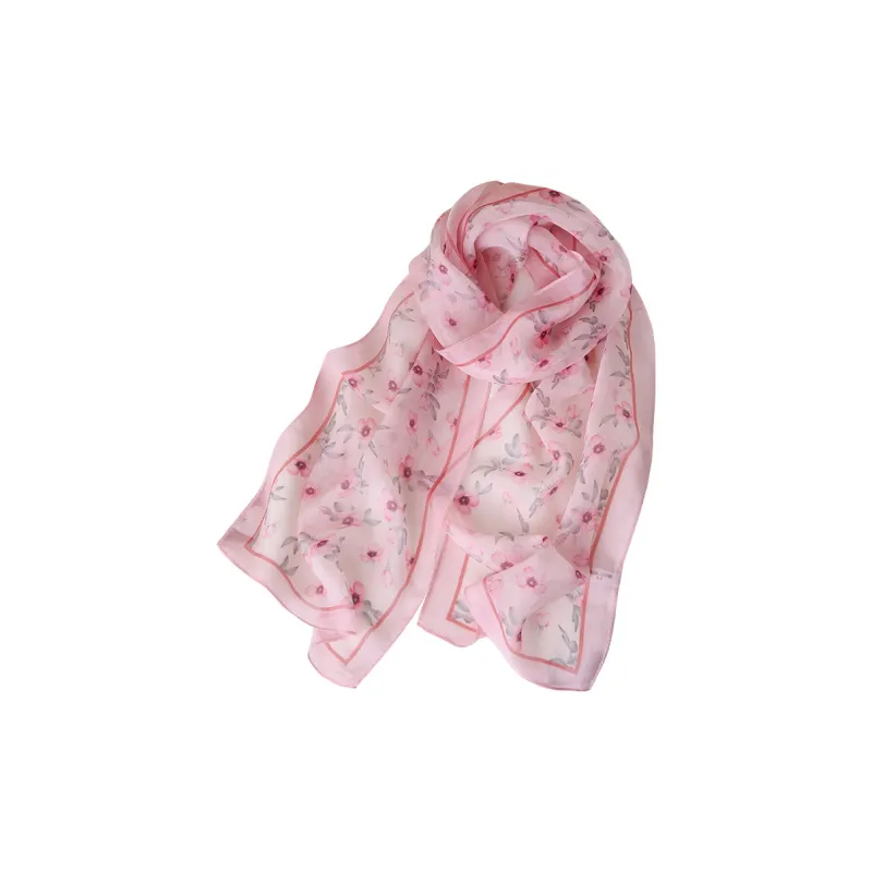 Hang Silk Road 100% Mulberry Silk Silk Scarves Women's Blue-4