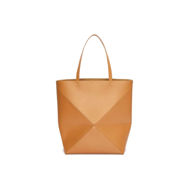 LOEWE Shiny Calfskin Tote Bag, Shopping Bag, Handbag Extra Large Men's Warm Desert-2