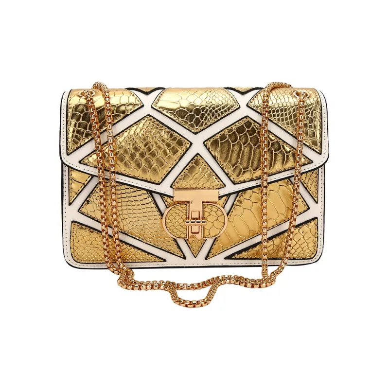 DALO PU Small Square Bag Shoulder Bag Women's Green/Multicolor/White & Color/Gold-12