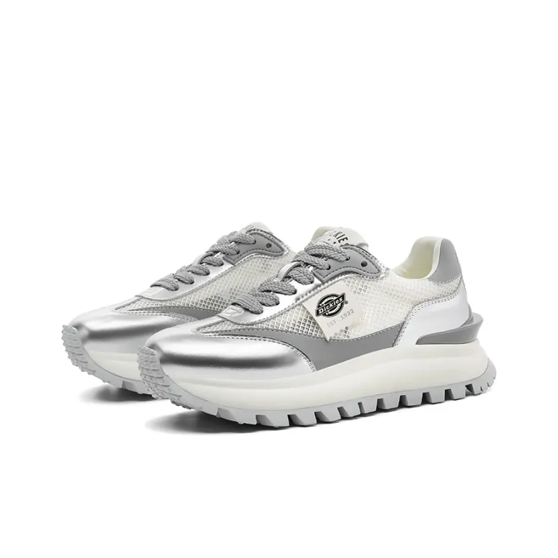 Dickies Low Top Chunky Sneakers Women's Silver-4