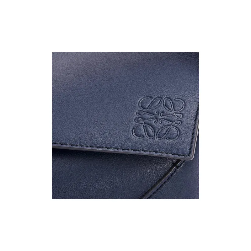 LOEWE Cow Leather Handbag Shoulder Bag Crossbody Bag Large Size Women's Dark Blue-6