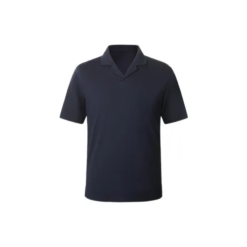 Shu family Polo Shirts Men Navy Blue