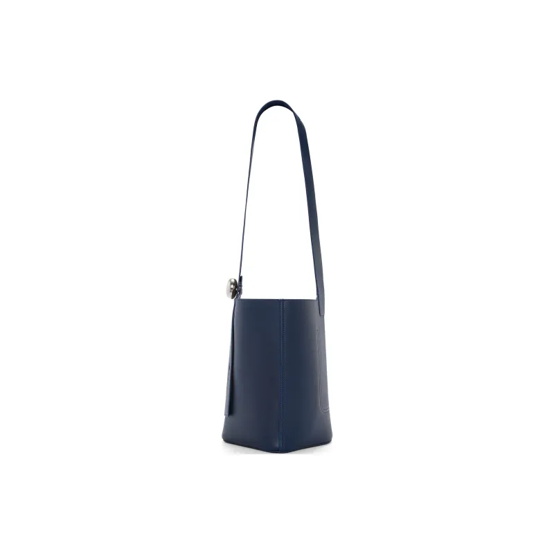 LOEWE Cow Leather Bucket Bags One Shoulder Handbag Crossbody Bag Medium Size Unisex Dark Blue-3