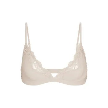 SKIMS FITS EVERYBODY LACE TRIANGLE BRALETTE Bra Women's STONE/Stone Color