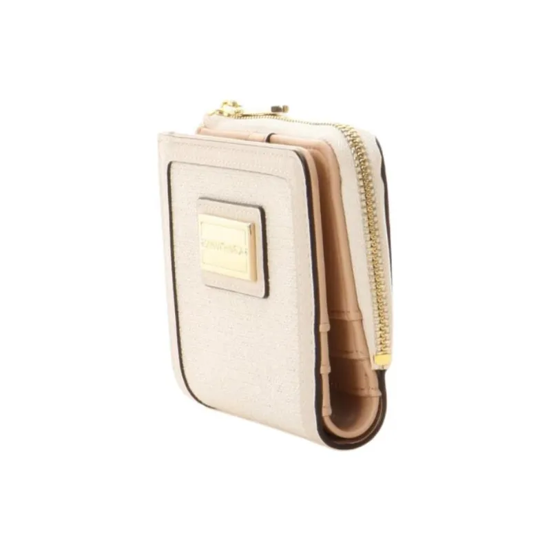 SAMANTHA THAVASA Cotton Synthetic Leather And Polyester Blend Wallet Women's Natural Color-1
