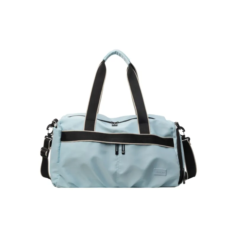 Travel Fabric Gym Bag Large Size Unisex Black/Ecru/Blue/Pink/Gray-13
