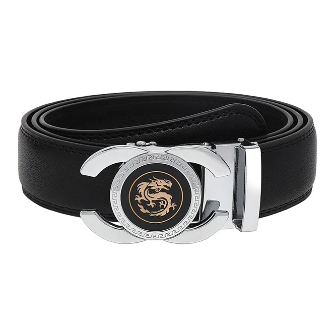 FREE RABBITⅡ Dragon Head Automatic Buckle Soft Comfortable Cow Leather Belts Men's Width 3.5cm-3