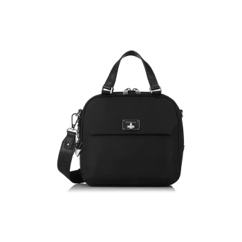 HEDGREN Polyester Shoulder Bag, Crossbody Bag, Handbag Medium Size Women's Black/Aqua Blue/Sea Blue
