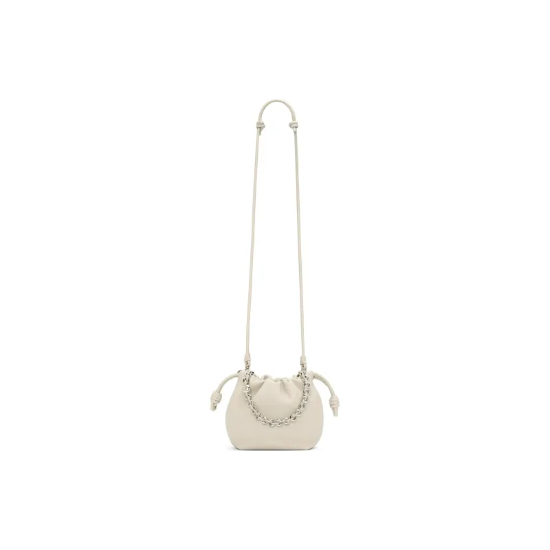 LOEWE Flamenco Sheepskin One Shoulder Crossbody Clutch Mini Women's White-2