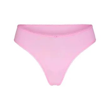 SKIMS FITS EVERYBODY PICOT TRIM THONG Underpants Women's 1 Pack BUBBLE GUM/Bubble Gum