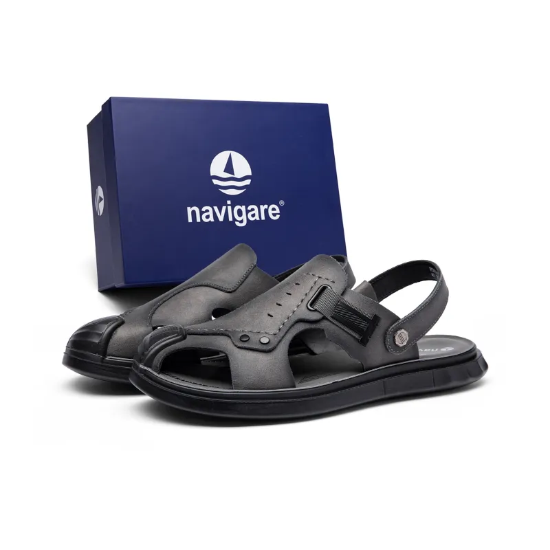 NAVIGARE Beach Sandals Men Gray/Khaki-1