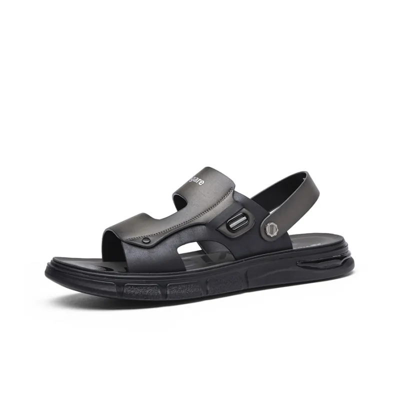 NAVIGARE Beach Sandals Men Black Gray Black Khaki-1
