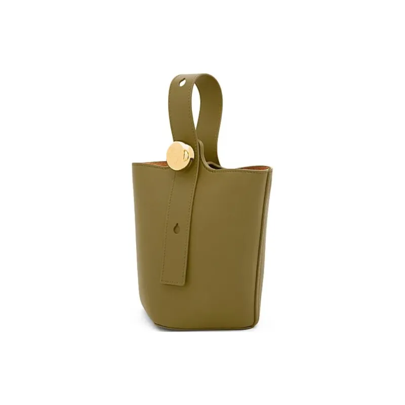 LOEWE Soft Cow Leather Bucket Bag, Shoulder Bag, Crossbody Bag, Handbag Mini Women's Khaki Green-1