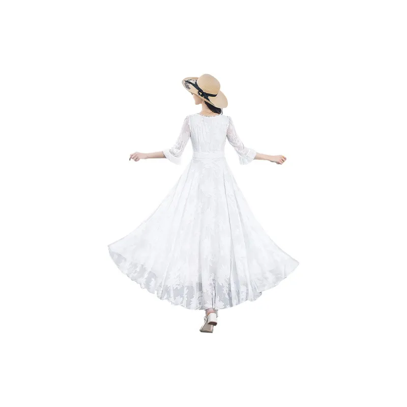 Cypress House Short Sleeved Dress Women's White-0