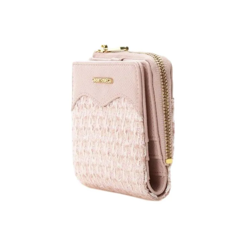 SAMANTHA THAVASA Synthetic Leather Bonded Polyester Wallet Women's Pink & Beige-1
