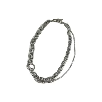JUSTINE CLENQUET Brass, Palladium Plated, Crystal Necklaces Women's Silver