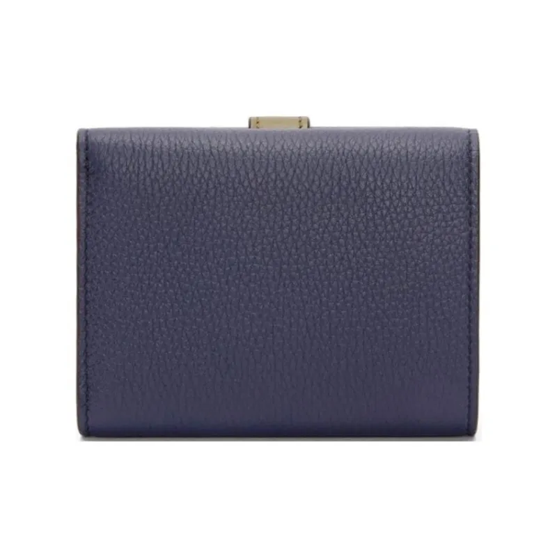 LOEWE Soft Grain Calfskin Wallet Trumpets Men's Abyss Blue & Olive Green-1