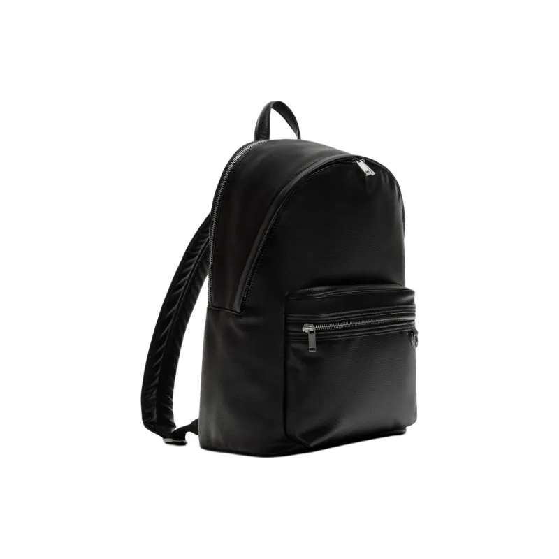ZARA PU Backpack Large Size Men's Black-1