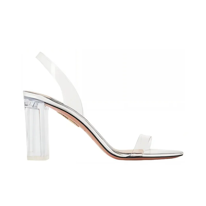 AQUAZZURA So Nude Plexi 105 Mm Block Sandals-1