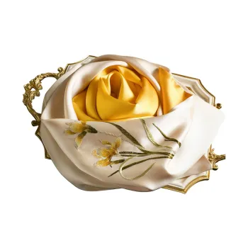 Hang Silk Road Mulberry Silk Silk Scarves Women's Gold