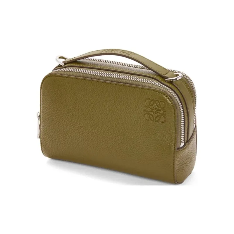 LOEWE Soft Grained Cow Leather Camera Bag Handbag Shoulder Bag Crossbody Bag Mini Men's Olive-2