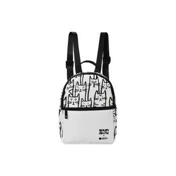 Soundbyte Polyester Student Backpack Laptop Bag Mini Women's White