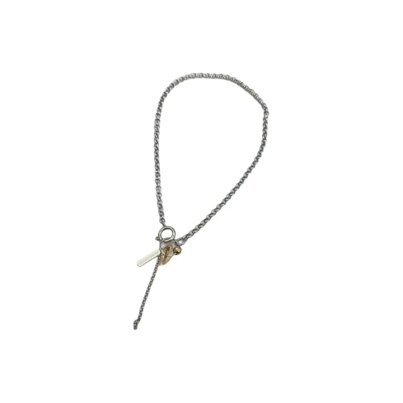 JUSTINE CLENQUET Brass, Crystal, Palladium Plated Necklaces Women's Silver-2