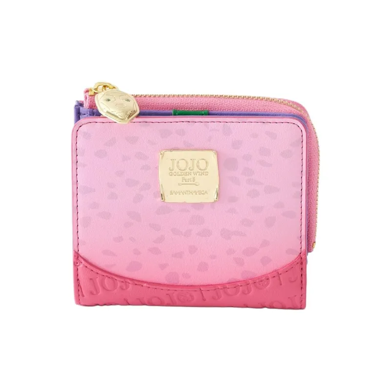 SAMANTHA THAVASA JoJo's Bizarre Adventure Gold Wind Collaboration Synthetic Leather Wallet Mini Women's Lavender-0