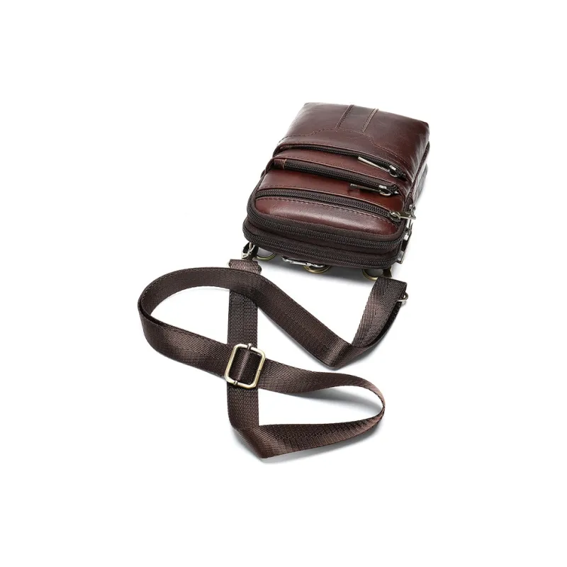 CMLZIUA Cow Leather Crossbody Bags Regular Unisex Coffee Small/Coffee Large/Black, Small/Black Large Size-8