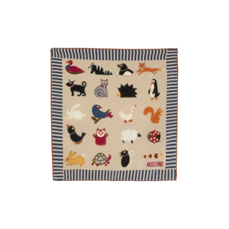 MOSCHINO Silk Silk Scarves Women's Light Beige-0