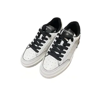 CHANEL Low Top Skateboard Shoes Women's White Black