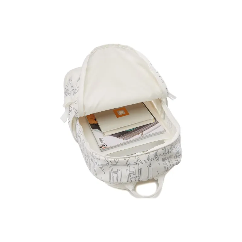 LiNing Polyester Backpack Unisex Ivory All Over Print-4