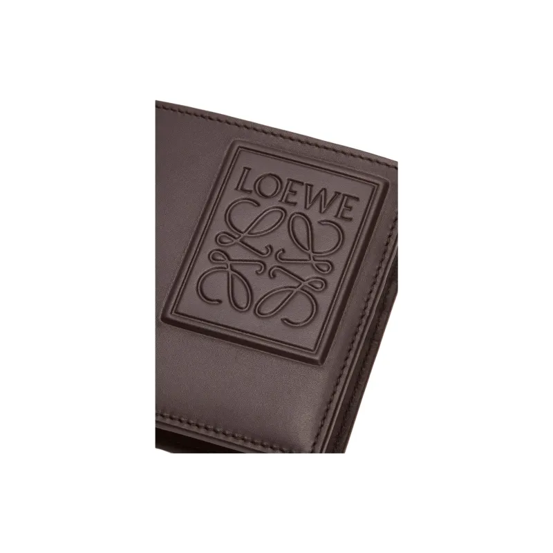 LOEWE Satin Calfskin Wallet Men's Dark Brown-4
