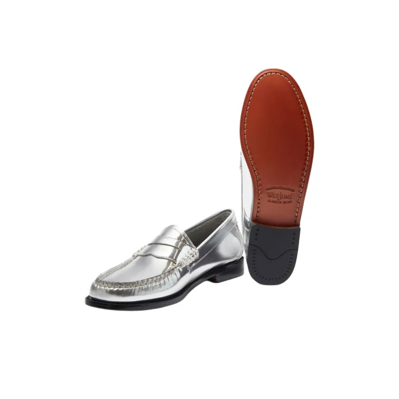 G.H. Bass & Co. Weejuns Penny Loafers Women's Silver-5