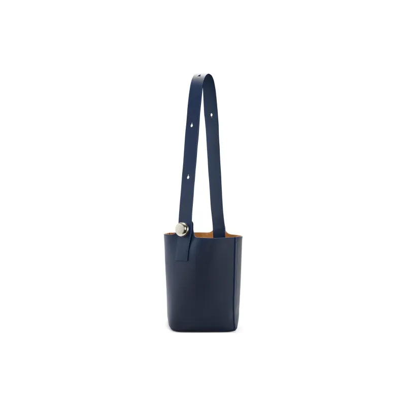 LOEWE Cow Leather Bucket Bags One Shoulder Handbag Crossbody Bag Medium Size Unisex Dark Blue-2