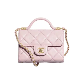 CHANEL Calfskin Flap Bag, Shoulder Bag, Crossbody Bag, Handbag Mini Women's Pink