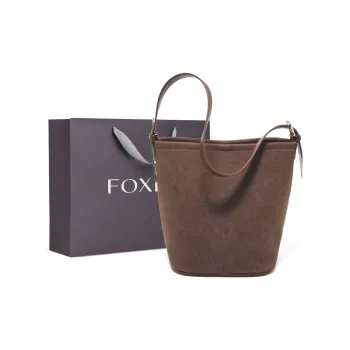 FOXER Synthetic Leather Versatile Underarm Shoulder Bag Medium Size Women's Coffee/Caramel