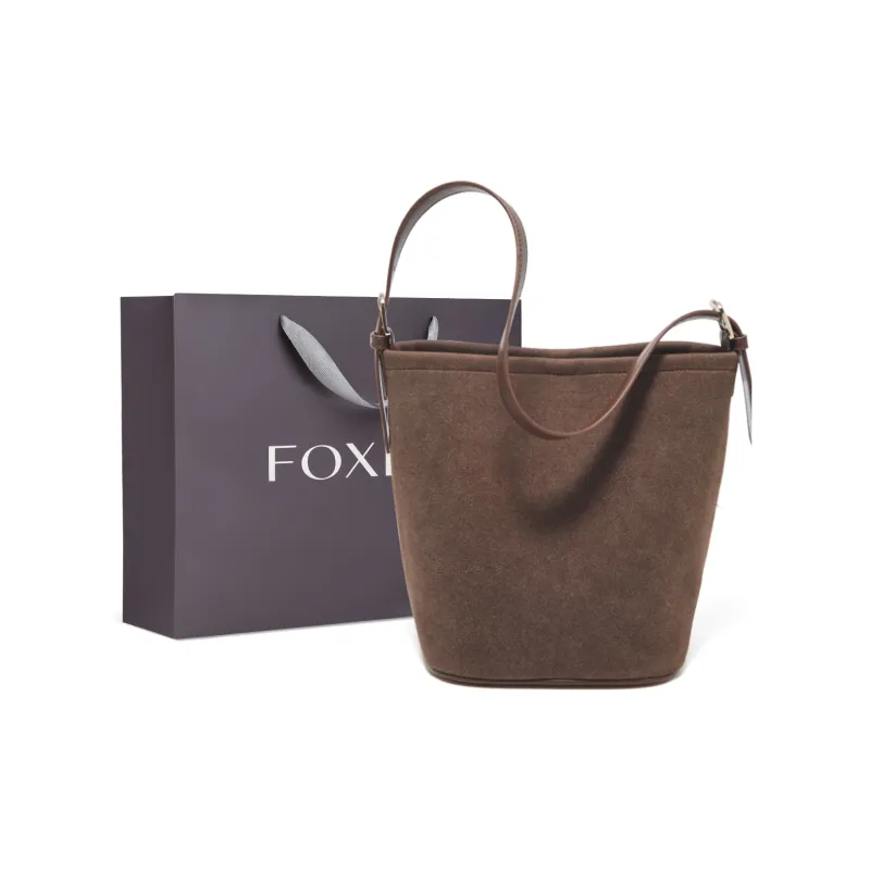 FOXER Synthetic Leather Versatile Underarm Shoulder Bag Medium Size Women's Coffee/Caramel-0