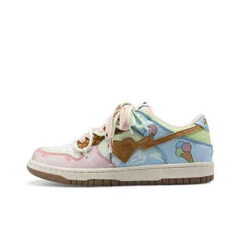LIANGHUO Slip-Resistant Impact Resistance Wear-Resistant Low-Top Skateboard Shoes Women's Ecru