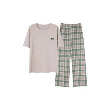 The Story Of The Flower Season Pajama Set Men's Khaki
