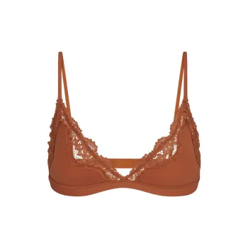 SKIMS FITS EVERYBODY LACE TRIANGLE BRALETTE Bra Women's BRONZE/Bronze