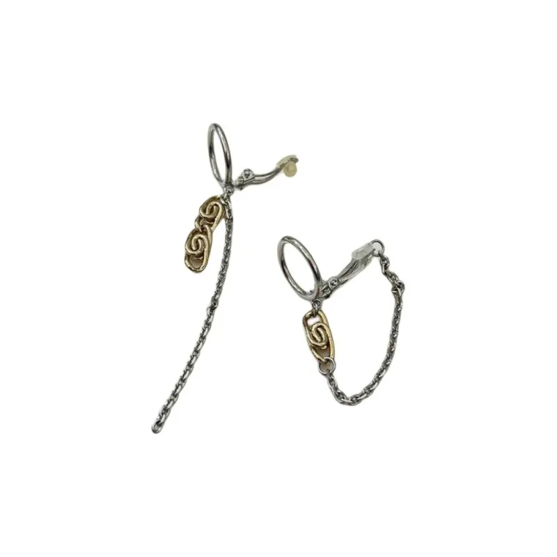 JUSTINE CLENQUET Brass, Palladium Plated, 24K Gold Plated Earrings Women's Silver-1